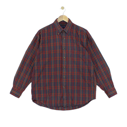 Mens Plaid Shirt Button Down Long Sleeve