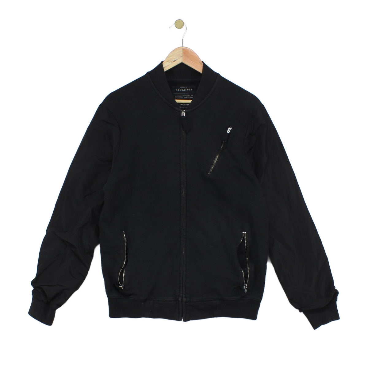 Mens Bomber Jacket Full Zip Jersey Cotton
