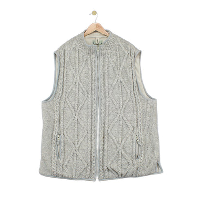 Mens Cable Knit Vest Cardigan Sleeveless