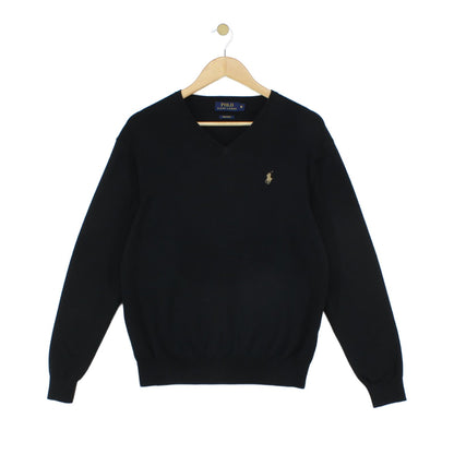 Mens V-Neck Jumper Knitwear Logo Pima Cotton