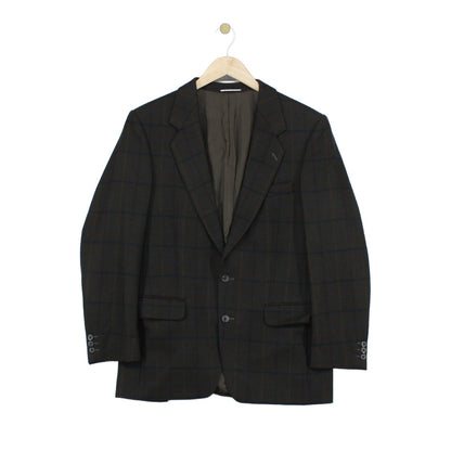 Mens Vintage Blazer Formal Check Wool