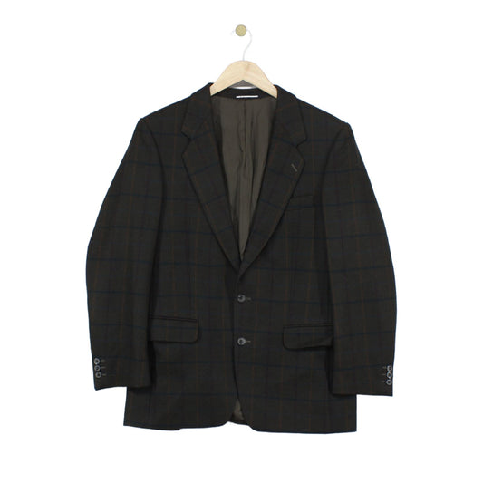Mens Vintage Blazer Formal Check Wool