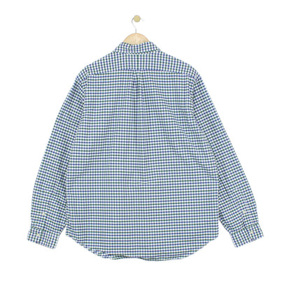 Mens Check Shirt Long Sleeve Button Up