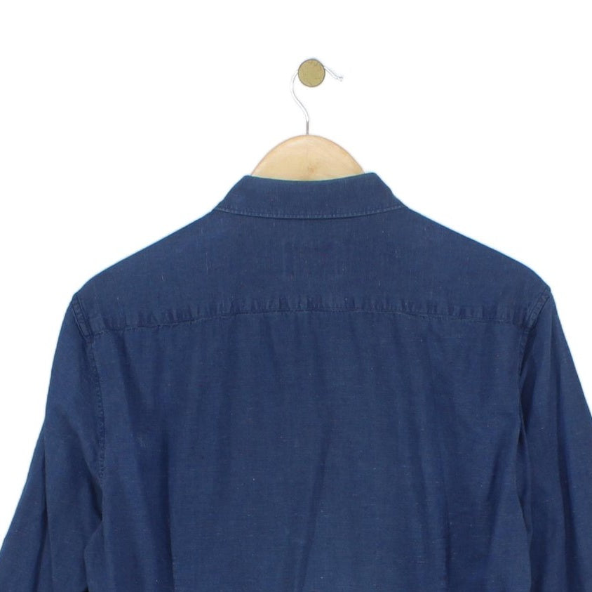 Mens Shirt Button Up Long Sleeve Cotton