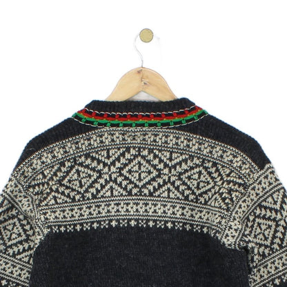 Mens Nordic Jumper Knit Buttoned Wool