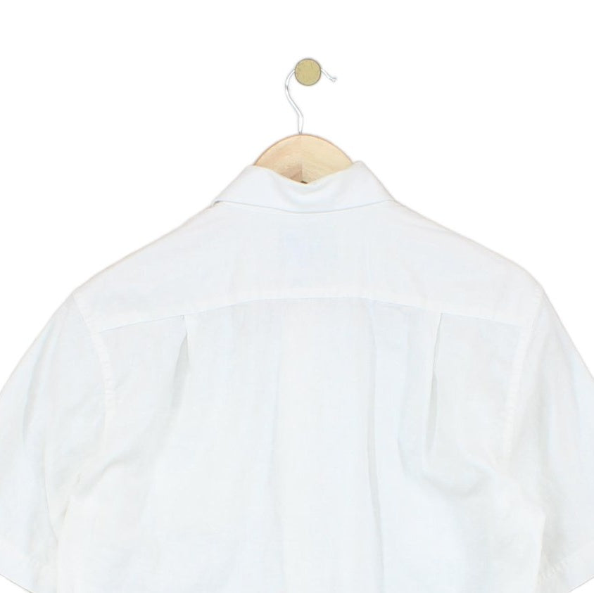 Mens Shirt Short Sleeve Linen Cotton