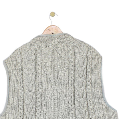 Mens Cable Knit Vest Cardigan Sleeveless