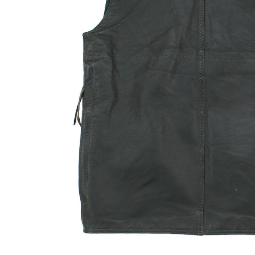 Mens Leather Hunting Vest Jacket Sleeveless