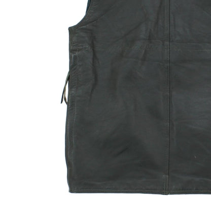 Mens Leather Hunting Vest Jacket Sleeveless