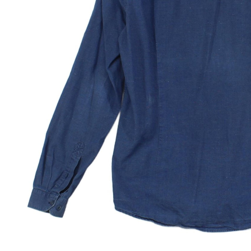 Mens Shirt Button Up Long Sleeve Cotton