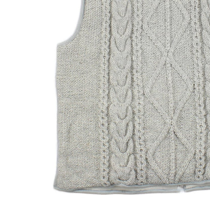 Mens Cable Knit Vest Cardigan Sleeveless