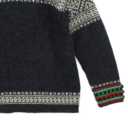Mens Nordic Jumper Knit Buttoned Wool