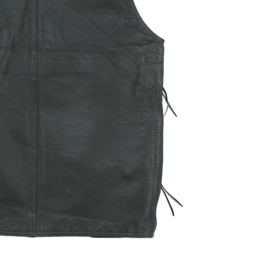 Mens Leather Hunting Vest Jacket Sleeveless