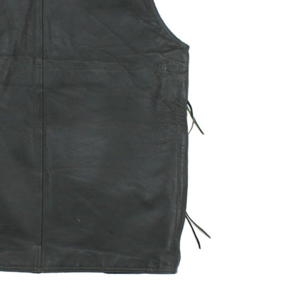 Mens Leather Hunting Vest Jacket Sleeveless