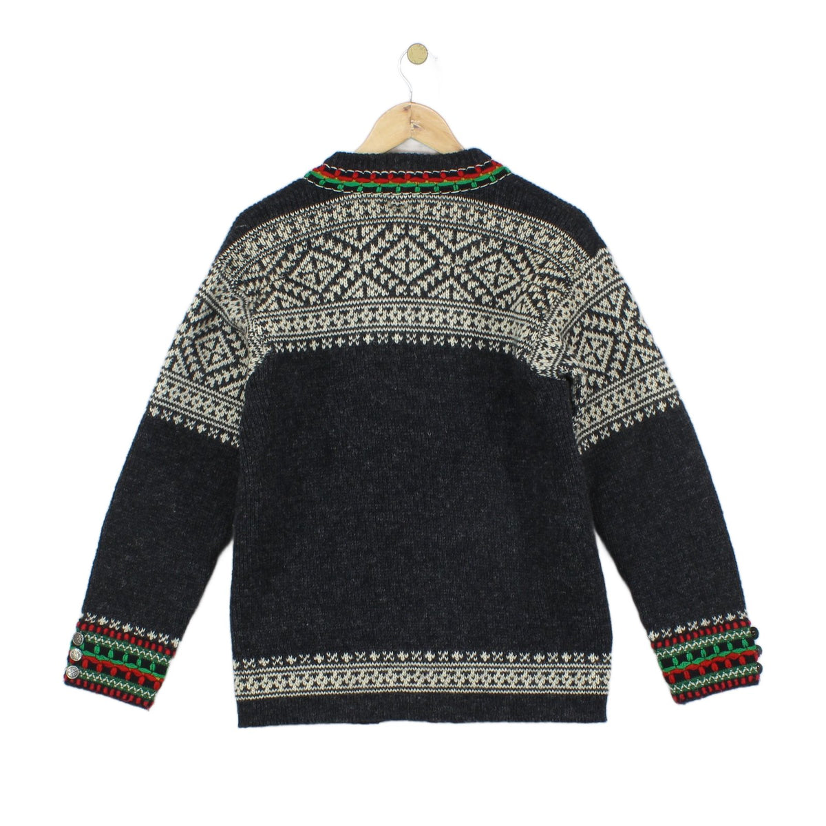 Mens Nordic Jumper Knit Buttoned Wool