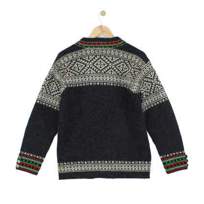 Mens Nordic Jumper Knit Buttoned Wool