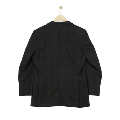 Mens Vintage Blazer Formal Check Wool