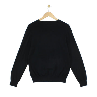 Mens V-Neck Jumper Knitwear Logo Pima Cotton