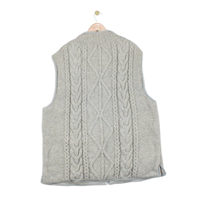 Mens Cable Knit Vest Cardigan Sleeveless