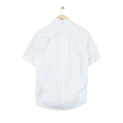 Mens Shirt Short Sleeve Linen Cotton