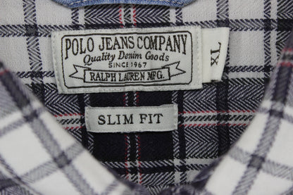 Mens Check Shirt Button Up Long Sleeve