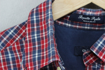 Mens Plaid Shirt Button Up Short Sleeve