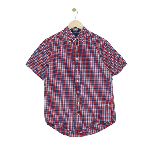 Mens Plaid Shirt Button Up Short Sleeve