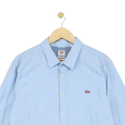 Mens Shirt Slim Fit Button Up Collar Long Sleeve Cotton
