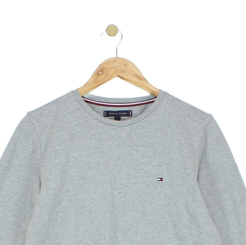 Mens T-Shirt Long Sleeve Crew Neck Logo