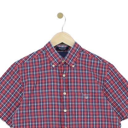 Mens Plaid Shirt Button Up Short Sleeve