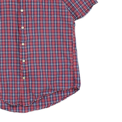 Mens Plaid Shirt Button Up Short Sleeve