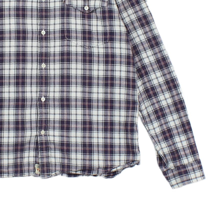 Mens Check Shirt Button Up Long Sleeve