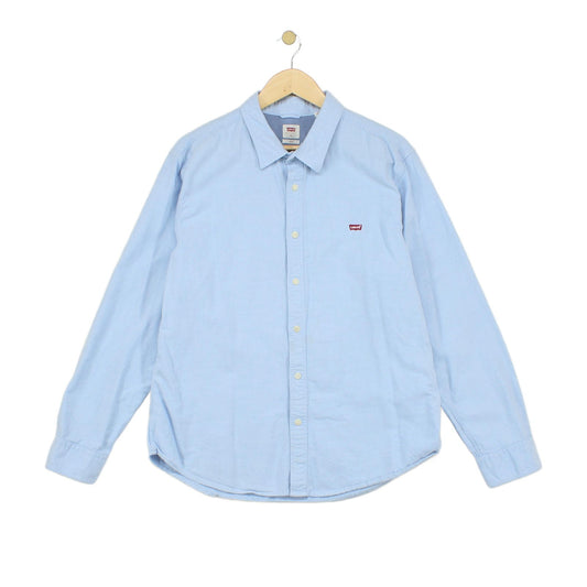 Mens Shirt Slim Fit Button Up Collar Long Sleeve Cotton