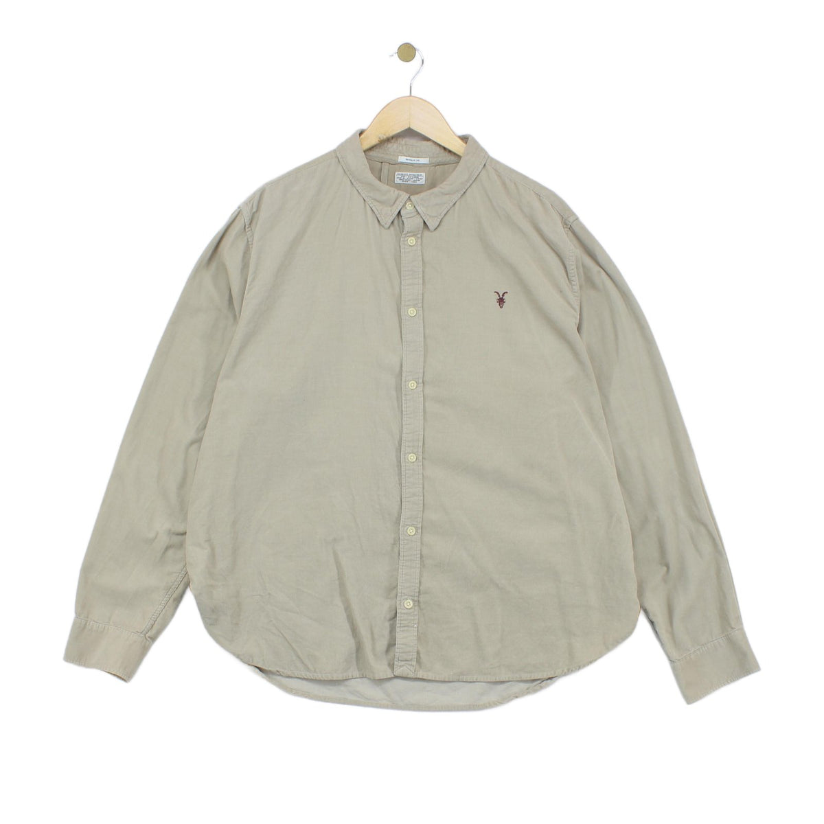 Mens Corduroy Shirt Regular Fit Button Up Long Sleeve