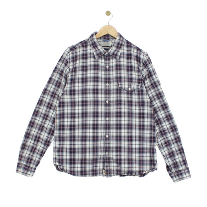 Mens Check Shirt Button Up Long Sleeve