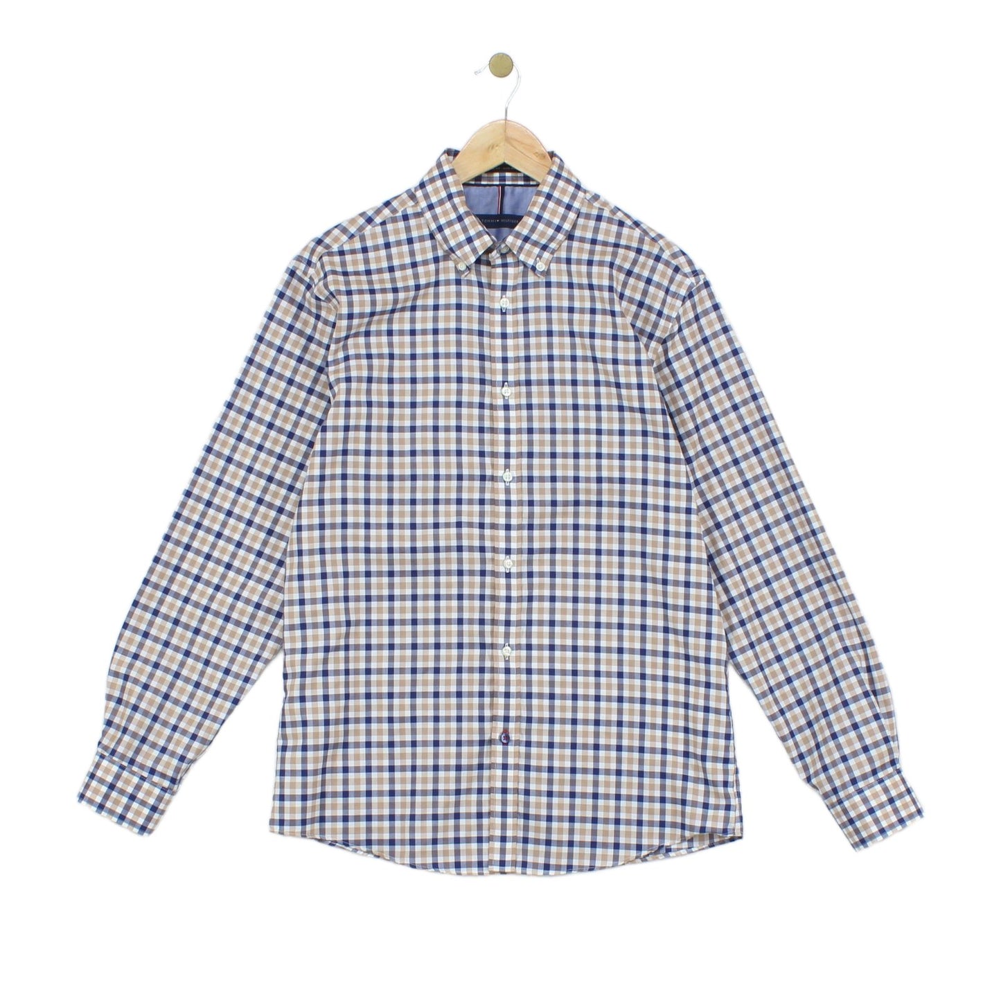 Mens Check Shirt Slim Fit Non Iron