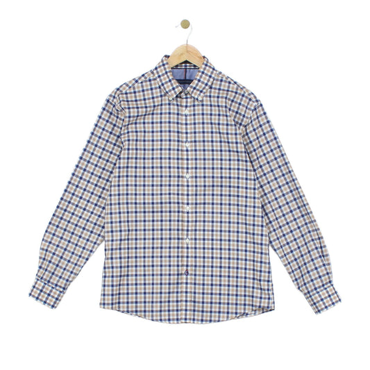 Mens Check Shirt Slim Fit Non Iron