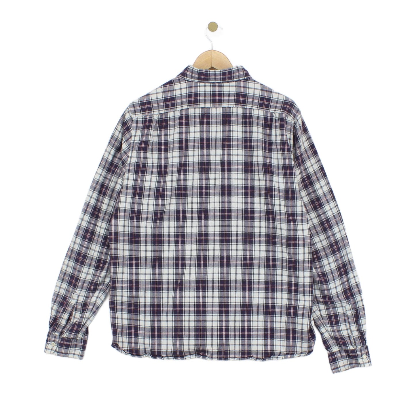 Mens Check Shirt Button Up Long Sleeve