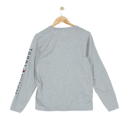 Mens T-Shirt Long Sleeve Crew Neck Logo