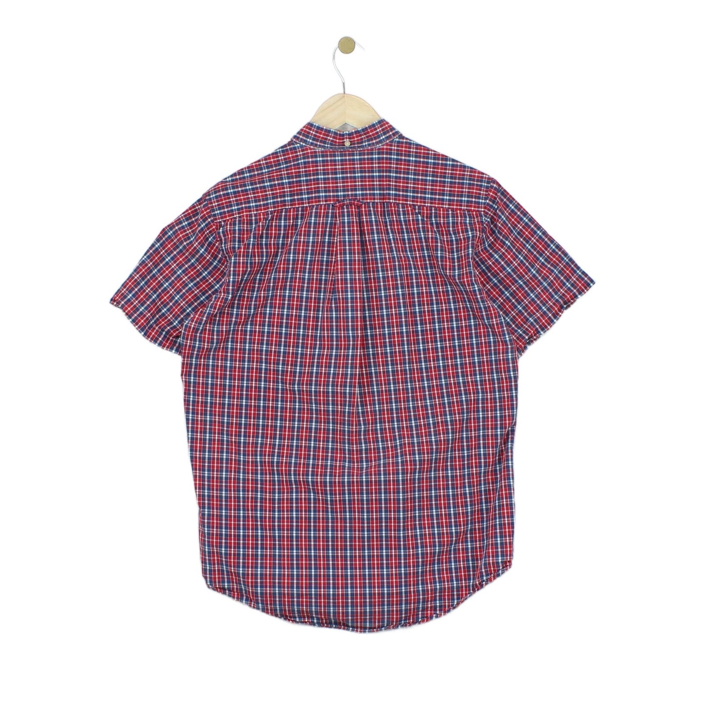 Mens Plaid Shirt Button Up Short Sleeve