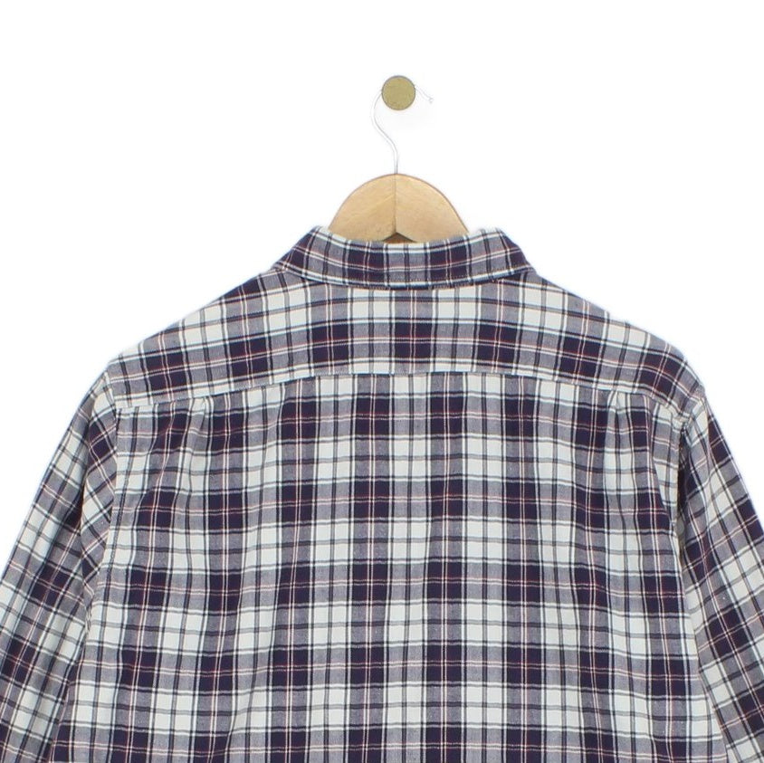 Mens Check Shirt Button Up Long Sleeve