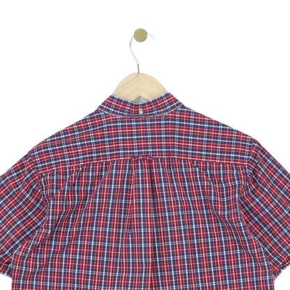 Mens Plaid Shirt Button Up Short Sleeve