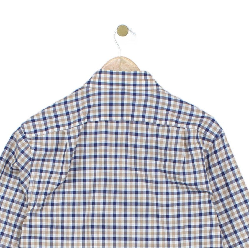 Mens Check Shirt Slim Fit Non Iron