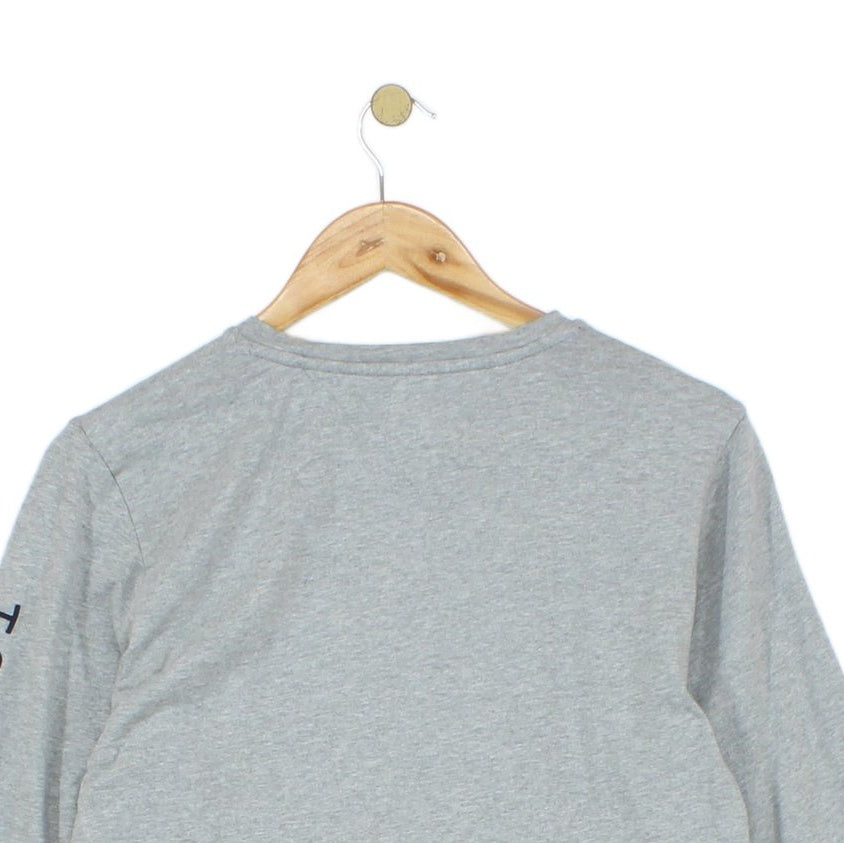 Mens T-Shirt Long Sleeve Crew Neck Logo