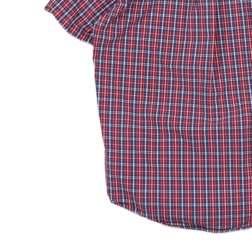 Mens Plaid Shirt Button Up Short Sleeve