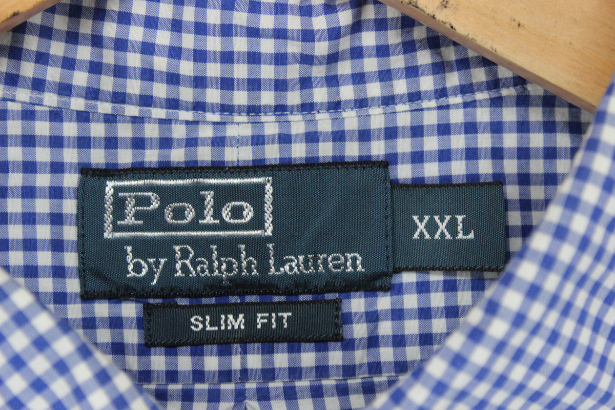 Mens Check Shirt Slim Fit Button Down
