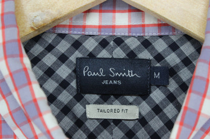 Mens Plaid Shirt Tailored Fit Button Up Long Sleeve