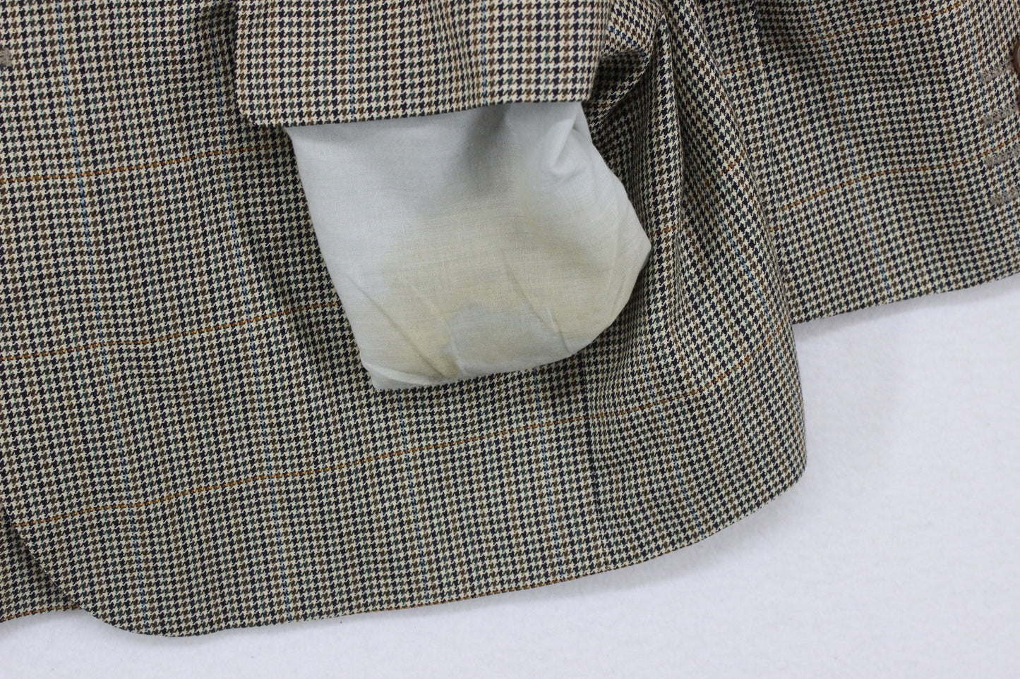 Mens Blazer Check Wool Silk Short