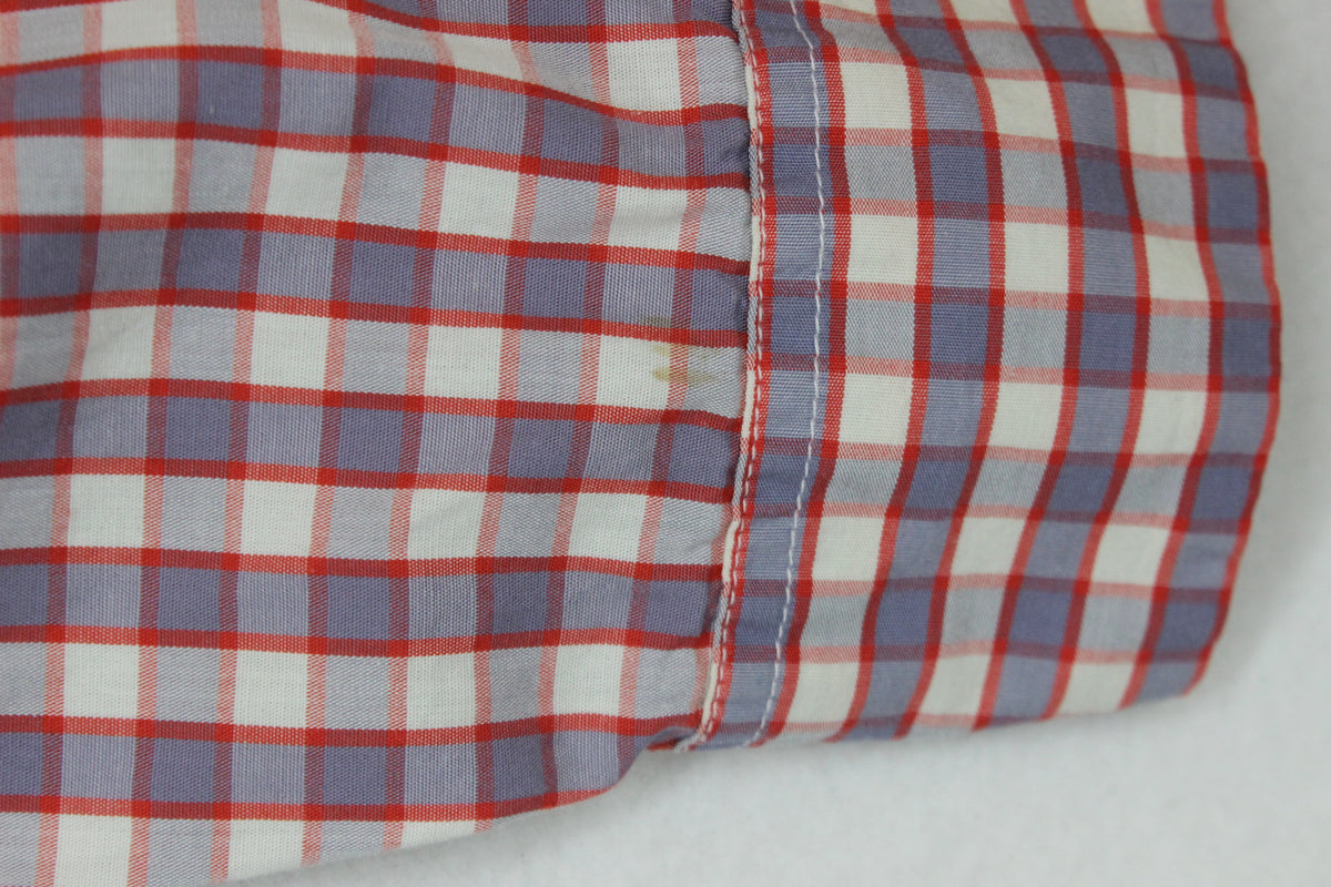 Mens Plaid Shirt Tailored Fit Button Up Long Sleeve