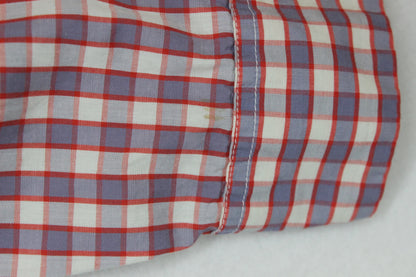 Mens Plaid Shirt Tailored Fit Button Up Long Sleeve
